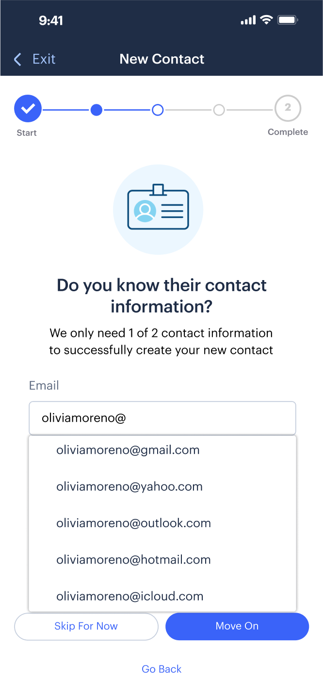 New Contact – Contact Autofill